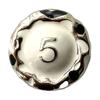 5Pcs Handmade Oil Alloy Button Number 5 Black And White Clothing Button Women'S Sweater Xiaoxiang Jacket Button