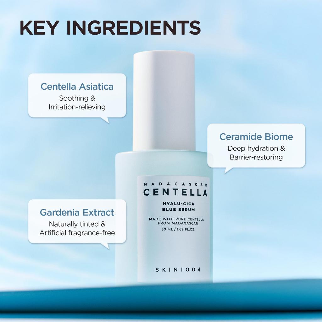 SKIN1004 Hyalu-Cica Blue Serum 50ml / Hyalu-Cica Blue Serum 50ml / Moisturizing and Soothing Serum