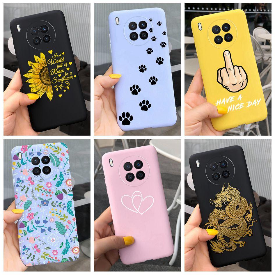 Sunflower Case For Honor 50 Lite Cover On Huawei Nova 8i Phone Case Fashion Painted Soft Back Cover For Honor50 Lite Nova8i Capa