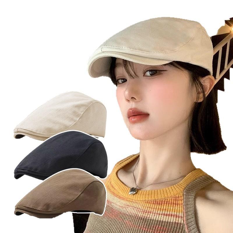 New niche American retro forward hat reverse beret women's spring and autumn fashion short brim cap newsboy hat men