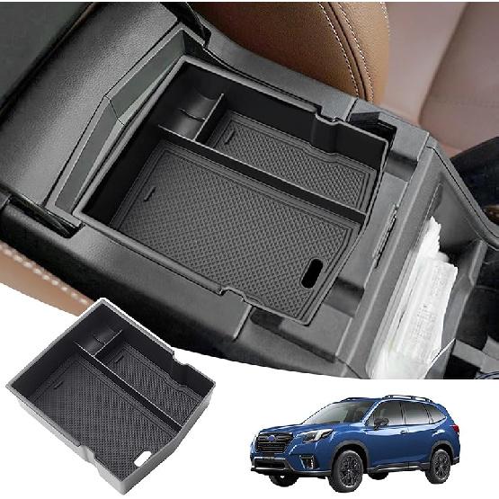JKCOVER Upgraded Design Center Console Organizer Tray Compatible With Subaru Forester 2024      Interior Armrest Ert Storage Box Easy Removal
