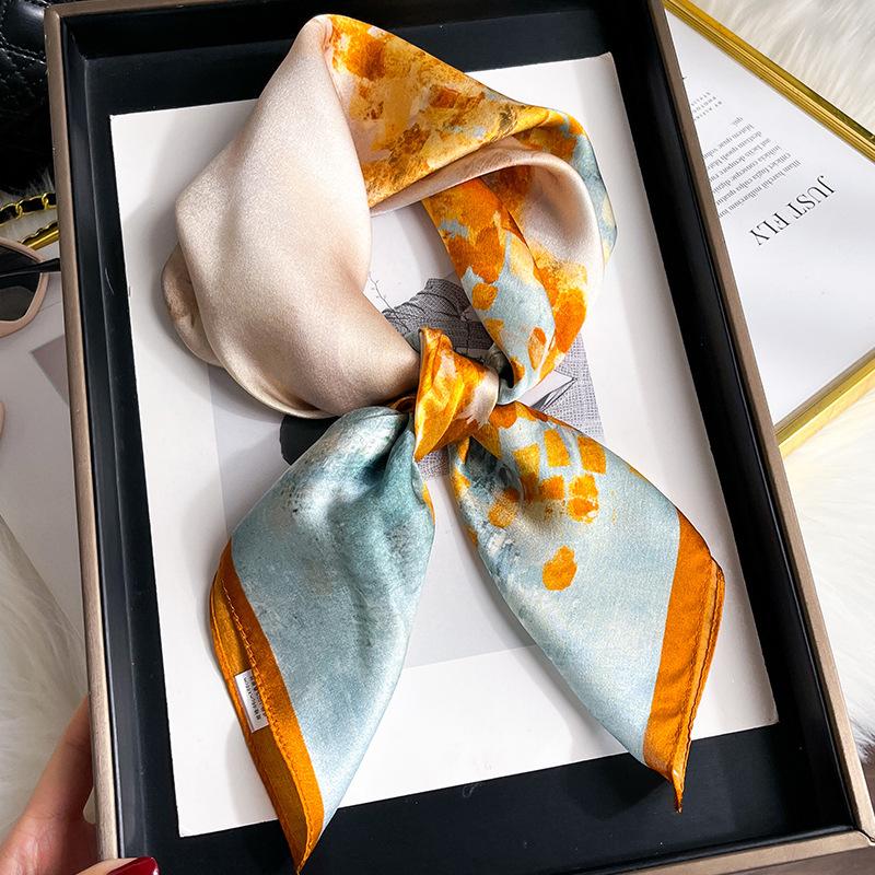 

100% Real Silk Scarf Women Shawls Wraps for Ladies Foulard Scarves Pashmina Female Hijab Bandana bufanda Poncho Square Kerchief Real Silk 68x68cm