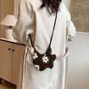 Sweet Handmade Crochet Crossbody Bag Flower Pattern Fabric Yarn Small Change Purse Knitted Shoulder Bag