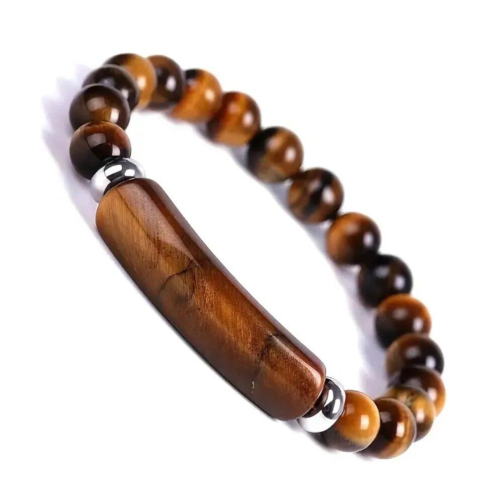 1pc Handmade Stone Bracelet Turquoise Malachite Gemstone Crystal Rough Bracelet Body Energy Yoga