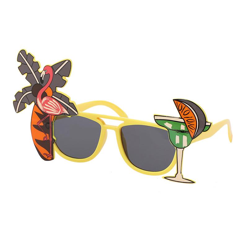 Hawaiian Party Sunglasses Summer Luau Tropical Beach Party Decoration Flamingo Photo Props Kids Birthday Favors Wedding Supplies