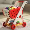 Carrinho de compras infantil de brinquedo com 25 acessórios para frutas, vegetais e alimentos, carrinho de compras de simulação, carrinho de compras de brinquedo