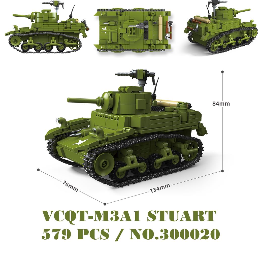 Militaire Tanks Stuart SdKfz251 PanzerVI Sherman US Army Quan Guan WO2 Soldaat Figuur Schaalmodel Bouwsteen Baksteen kind Kinder Speelgoed