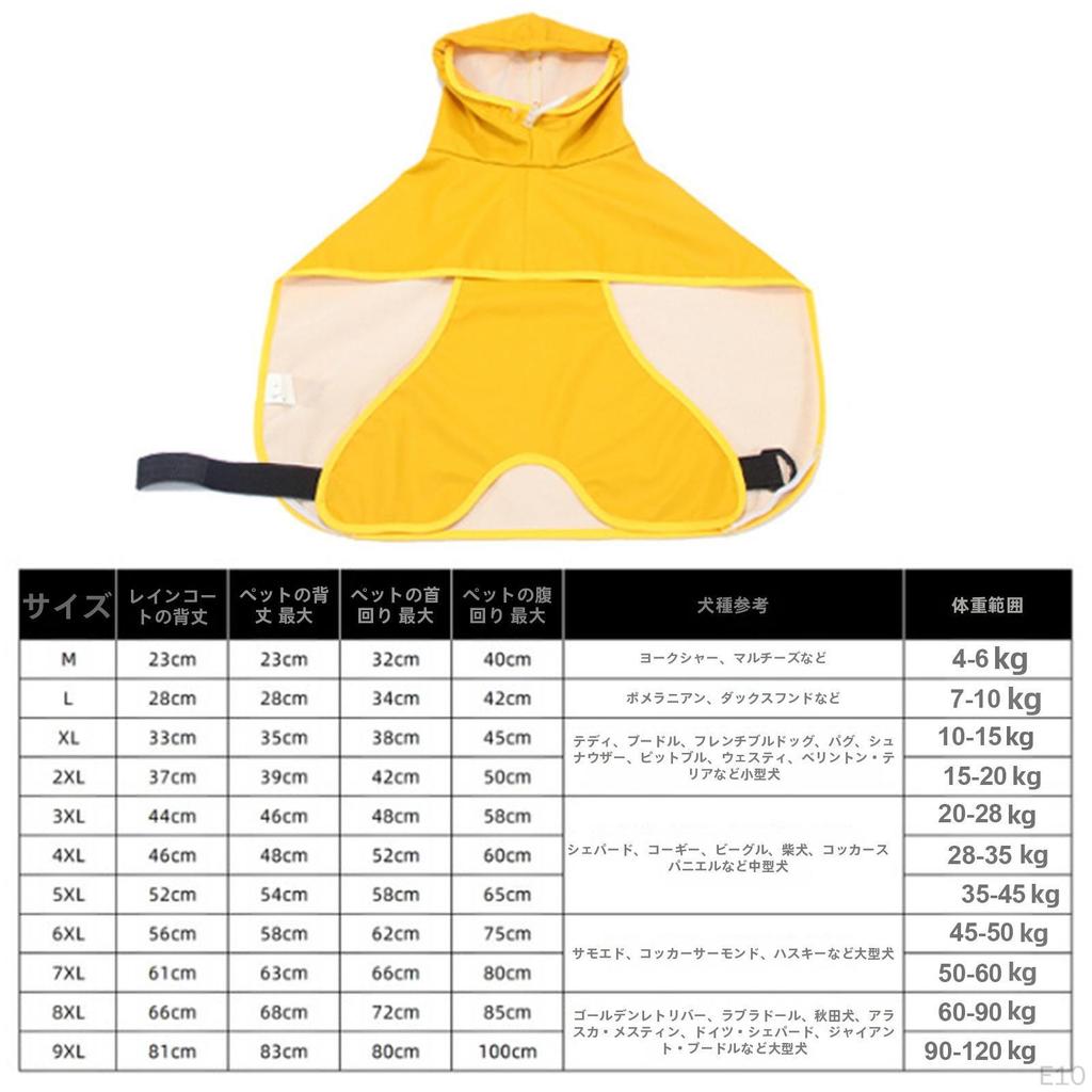 Dog Poncho Hooded Raincoat, Breathable Convenient Rain Jacket, Pet Cape for Medium Dogs