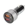 Cigarette Lighter Adapter - Ednet - Quick Charge 3.0 - 2 Usb Ports - Smart Charge - Black