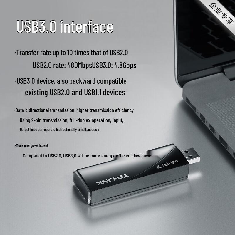 TP-LINK BE3600 WiFi 7 Dual-Band Gigabit USB Wireless Adapter (CN version)