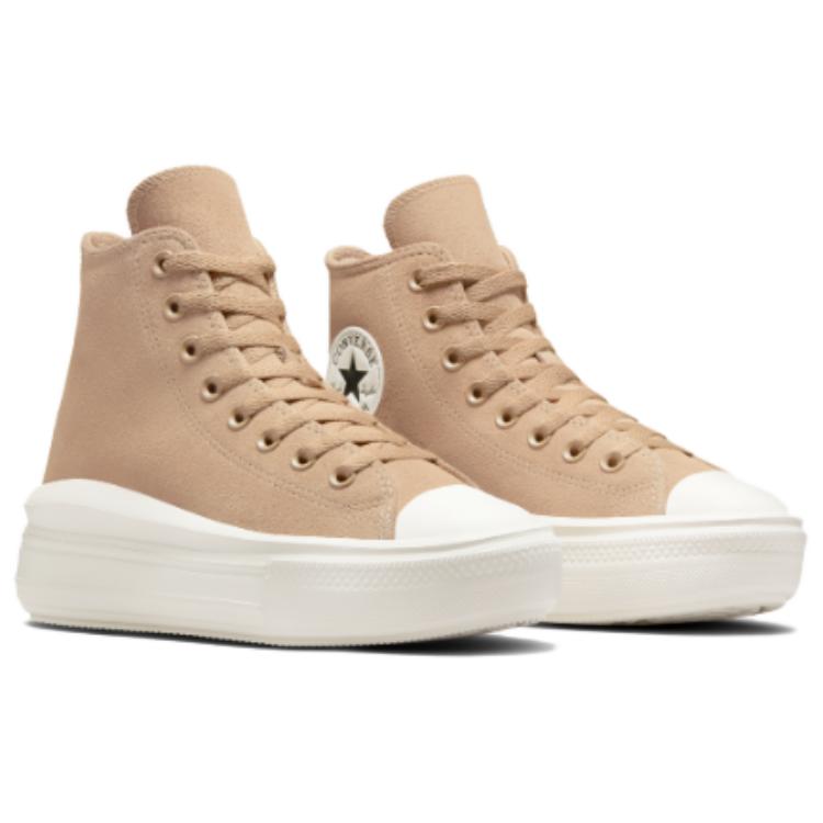 Converse Chuck Taylor All Star Move Platform High Colorful Suede - Coffee Rum Women Sneakers Tan Egret Black A11145C