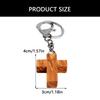 Religious Wooden Crosses Keychain Pendant Key Holder Metal Keyring Everyday Use Key Ornament for Christian Believers