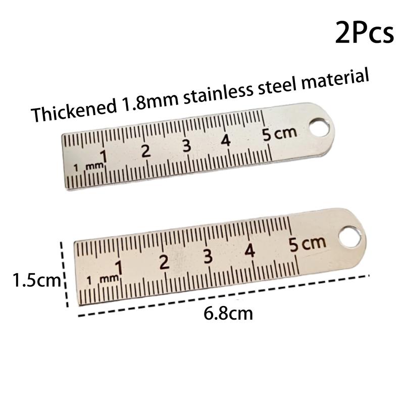 Keychain Stainless Steel Ruler - Compact Measuring Tool for School and Office Essentials (Anti-lose Measure Rule)