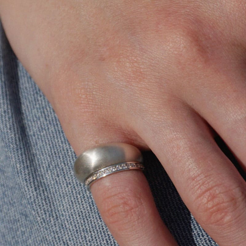 OURPIERRE POV RING MATT SILVER