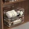 Belüfteter Acryl-Make-up-Organizer mit Trennwänden, Schimmelresistente Aufbewahrungsbox für Puffs, Pinsel, Lippenstifte, Schminkregal für Schlafzimmer