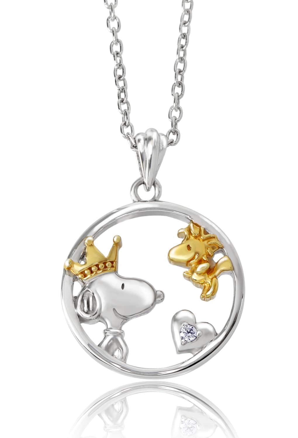 

Limited Plush Toy Case Set Crown Snoopy Woodstock Round Necklace Pendant 925 Silver Gold PEANUTS Official Official Goods [Shinjuku Ginnokura] &