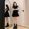 Fluffy little black dress, small pear-shaped figure, black dress, children's summer short dress, new princess dress.
