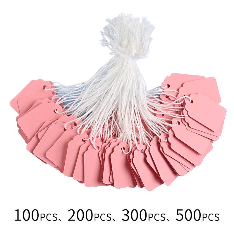 Color Adhesive Jewelry Hang Tags with String - Blank Paper Labels for Handwriting