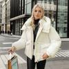 2026 YJKDYK Giacca Corta Invernale da Donna in Cotone Donna Taglia Larga 2 Tasche con Cappuccio Addensata Calda Cappotti Parka da Donna Colore Puro Top