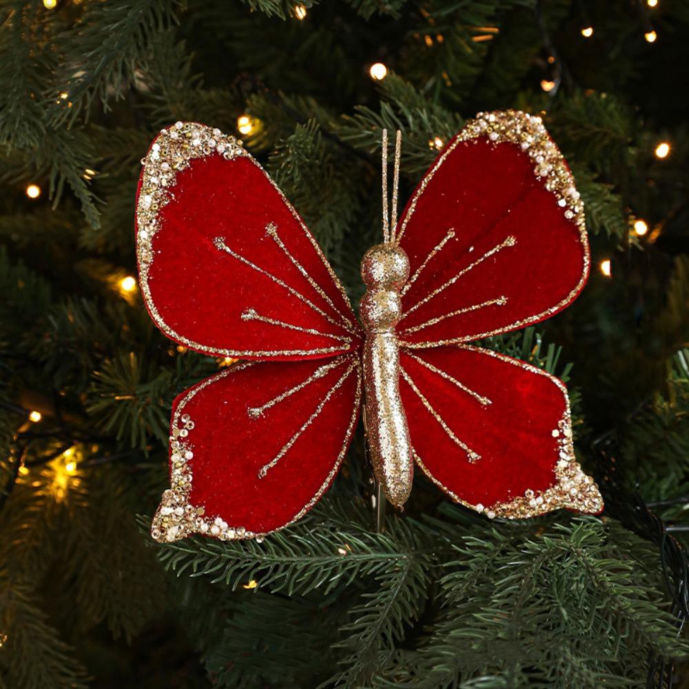 with Clip Christmas Butterfly Pendant Sparkling Holiday Decor  Home Decorations