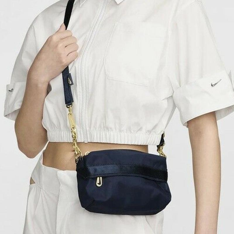 New Nike Fabric Shoulder Bag Women's Lightning Blue/Lightning Blue/Sesame Brown CW9304-437