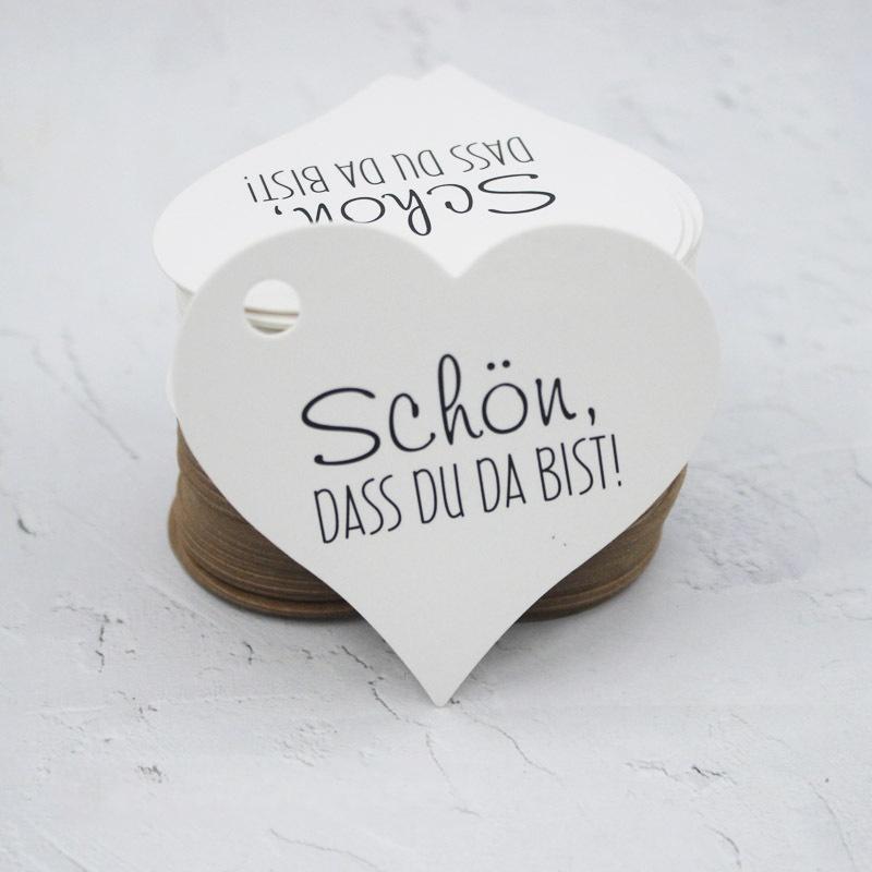 100pcs In Stock Hanging Tag German Heart Thank You Valentine's Day Kraft Paper Heart Tag Label Gift