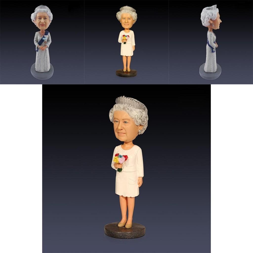 Figurine à Secouer la Tête de Haute Qualité pour le Jubilé de Platine de la Reine Résine Peinte à la Main Ornement de Bureau Cadeau Unique
