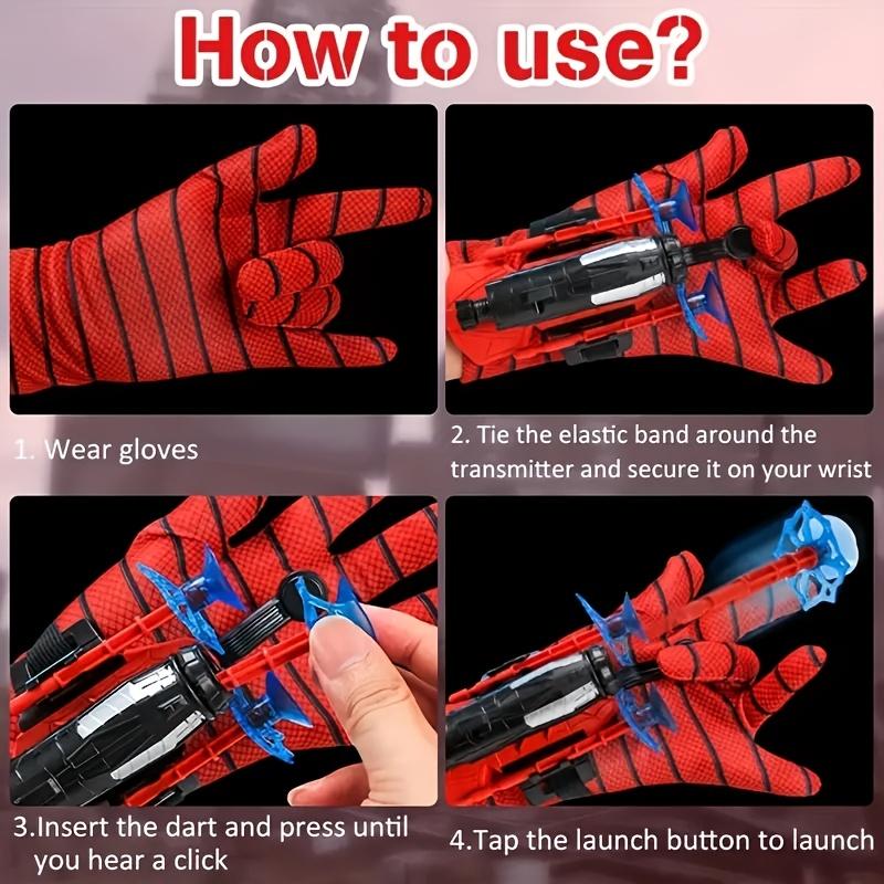 Spider Gloves Man Web Shooter for Kids, Launcher Spider Kids Plastic Cosplay Glove Hero Movie Launcher Wrist Toy Set Funny Decorate Children Funny
