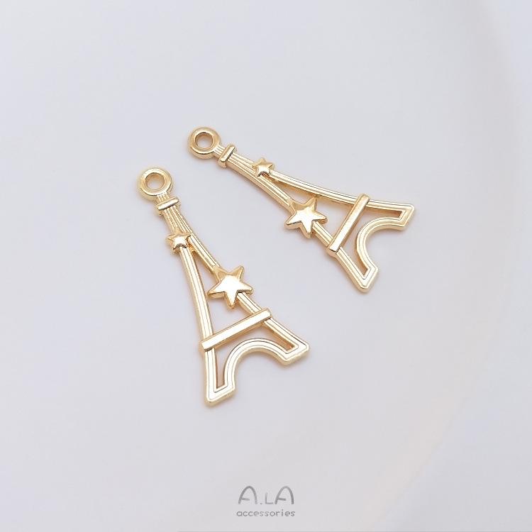 14K Gold-Filled Eiffelturm Anhänger Charm für DIY Schmuck und Armbänder