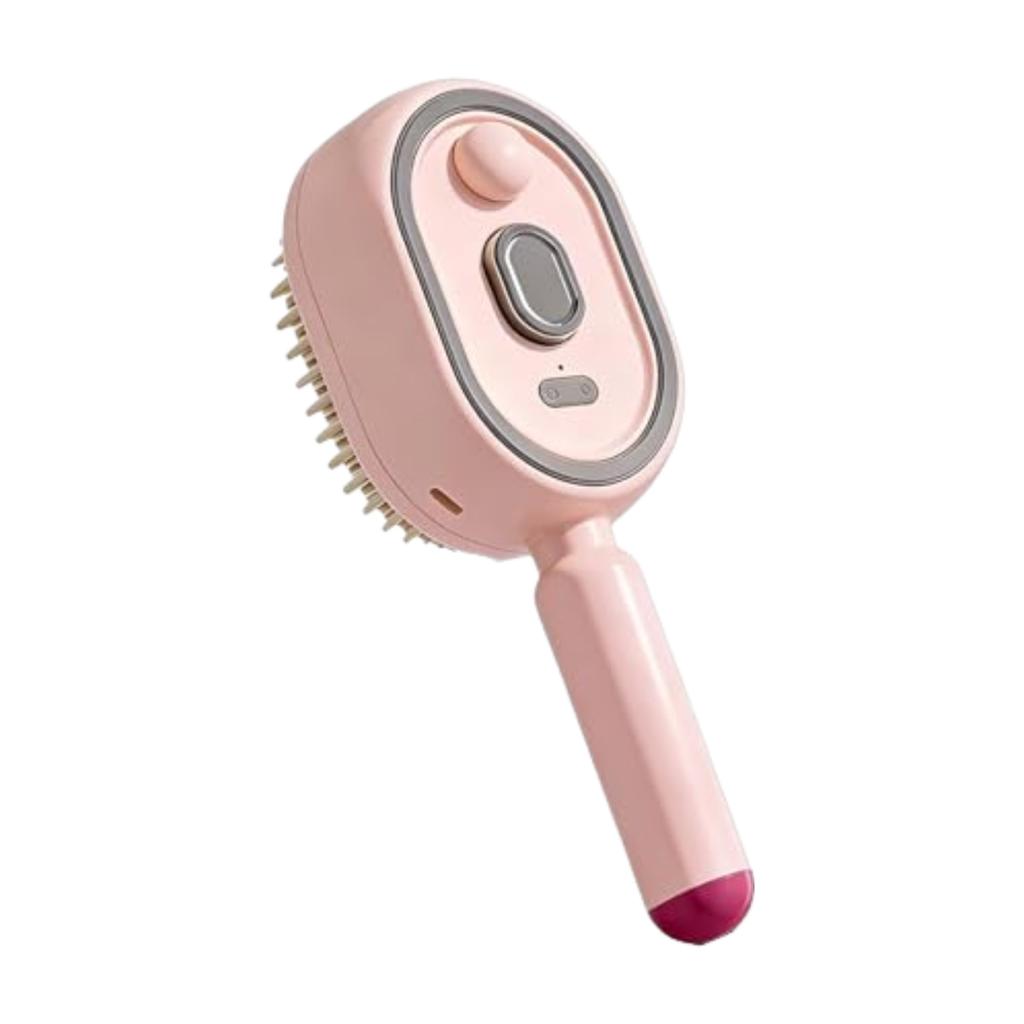 Steam Hair Brush 2 in 1 Misting with Water Spray Vibrating Detangling Brush   Anti Frizz Scalp Massager for Natural Hair Care  Pink