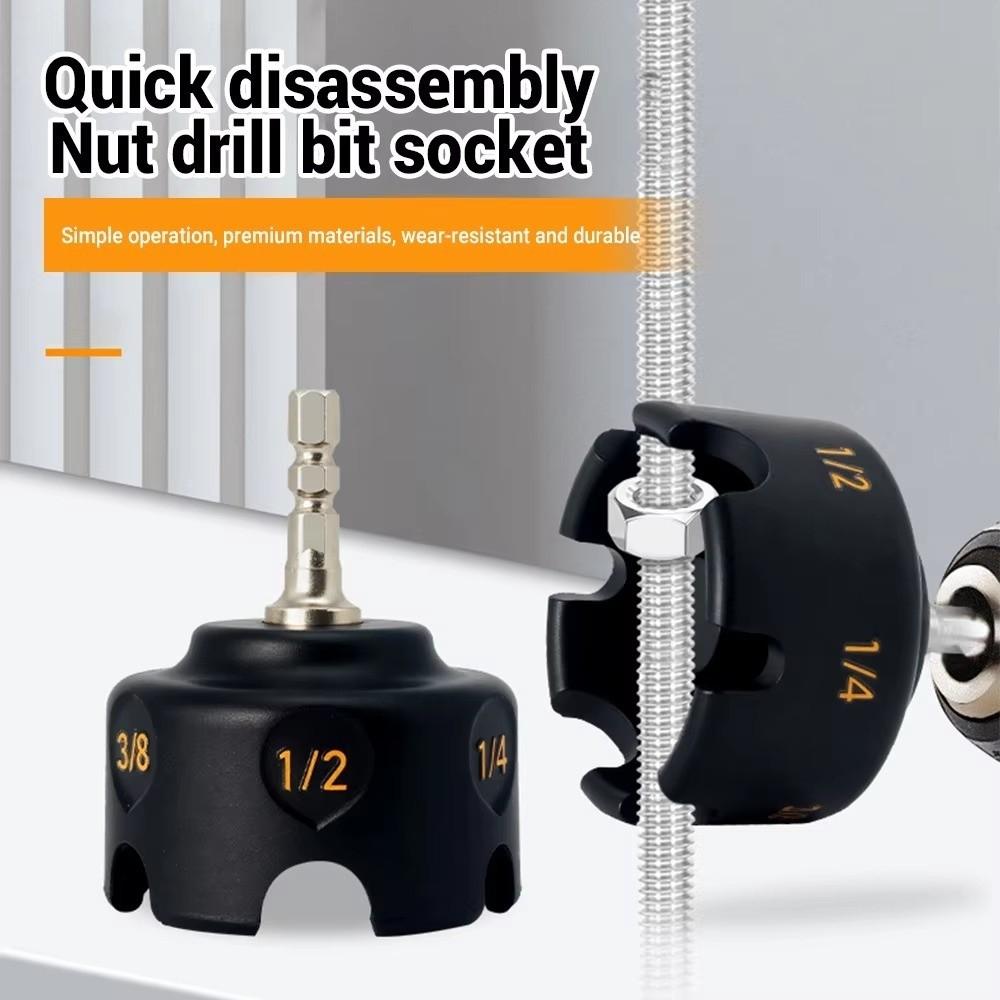 3/8 1/4 1/2 Nut Drill Bit Socket High-Hardness Nut Remover Drill Attachment