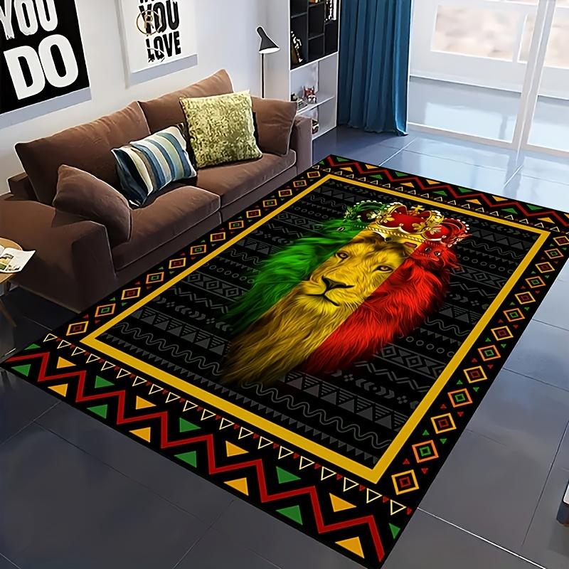 Lion King Print Area Rugs Modern African Animal Floor Mat Bathroom Kitchen Carpet Living Rooms Bedrooms Home Office Decoration