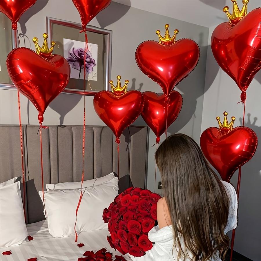 6pcs 19-Inch Red Heart Balloons Romantic Heart-Shaped Balloons for A Special Anniversary Party Theme Festive Decorations