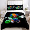 Cartoon Purple Character Print Bedding Set, Kids Game Themed Duvet Cover Set(1 * Duvet Cover + 2 * Pillowcase, Without Core)