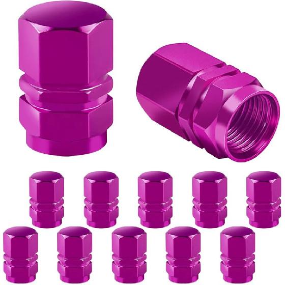 Car Tire Valve Stem Cap, 12 Pcs Wheel Valve Covers, Leak-Proof Air Caps Cover, Airtight Aluminum Alloy Hexagon Shape Tyre Accessory, Universal for