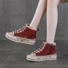 Fleece warme, dicksohlige High-Top-Schuhe für Damen, Winter neu, vielseitig, zum Schnüren, lässige Sportschuhe, Baumwollschuhe für Damen