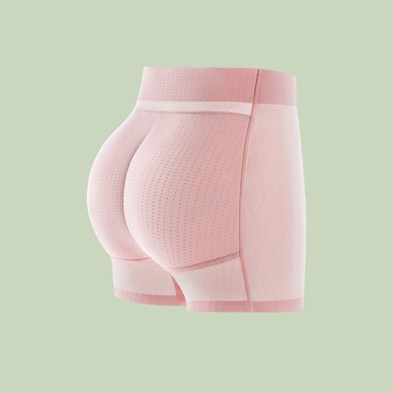 Women Underpants Hollow Mesh Patchwork Tummy Control High Waist Butt-lifted Lift Plump Curves Fake Butt Padded Butt Enhancer Sponge Hip Pad