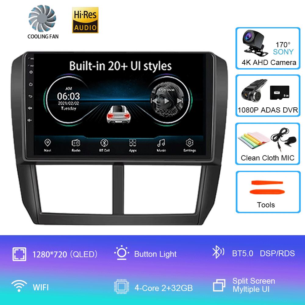 Android 14 Car Radio For Subaru Forester 3 SH 2007-2013 For Impreza GH GE 2 Din Multimedia Player 2 Din Carplay Head Unit