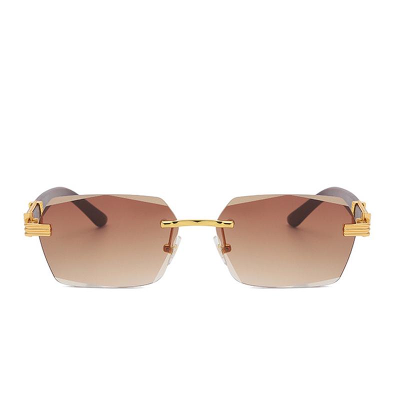 Fashion Brand Luxury Designer Rimless Sunglasses Men Women Vintage Trendy Outdoor Shades Glasses Party Casual Sunglasses