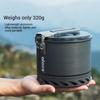 Alocs Outdoor Camping 1.4L Ultralight Pot - Hard Anodized Aluminum, 320g Windproof/Single Person (Foldable Handle)