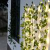 Green Leaf String Lights USB and Battery Powered LED Rattan Garland Ivy Vine Fairy Lights For Party Wedding Home Terrace Campping Courtyard Decoration