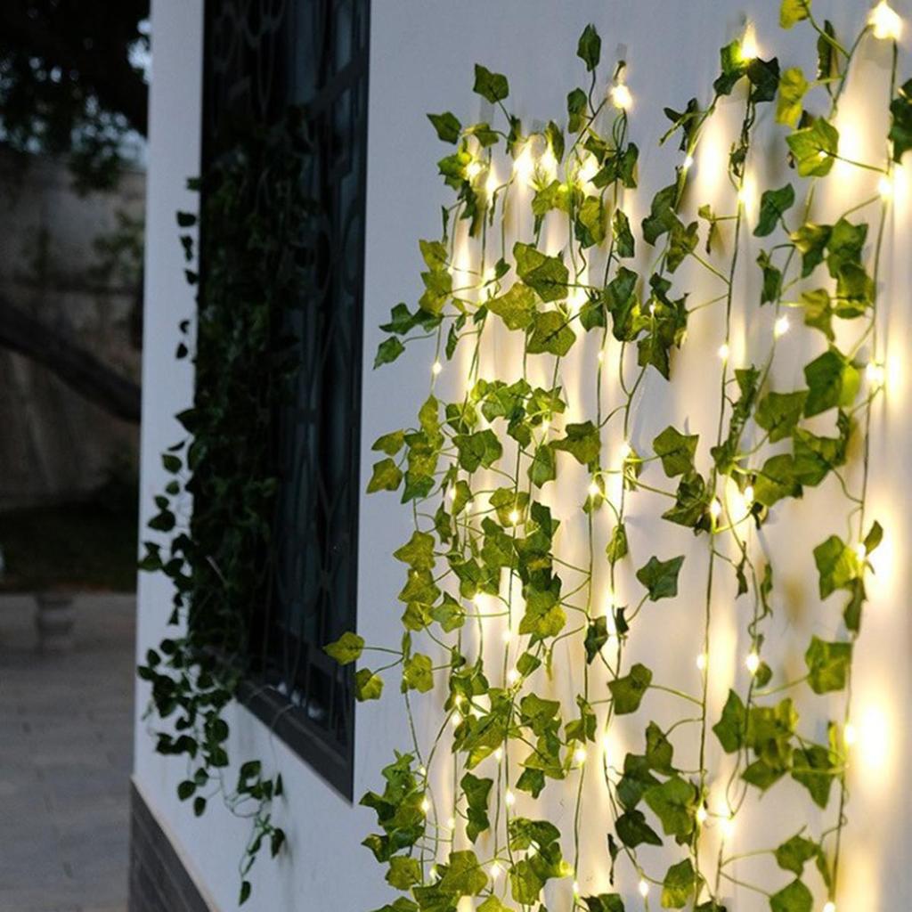 Green Leaf String Lights USB and Battery Powered LED Rattan Garland Ivy Vine Fairy Lights For Party Wedding Home Terrace Campping Courtyard Decoration