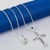 925 sterling silver 16-30 inch exquisite cross pendant necklace for women's fashion wedding accessories jewelry