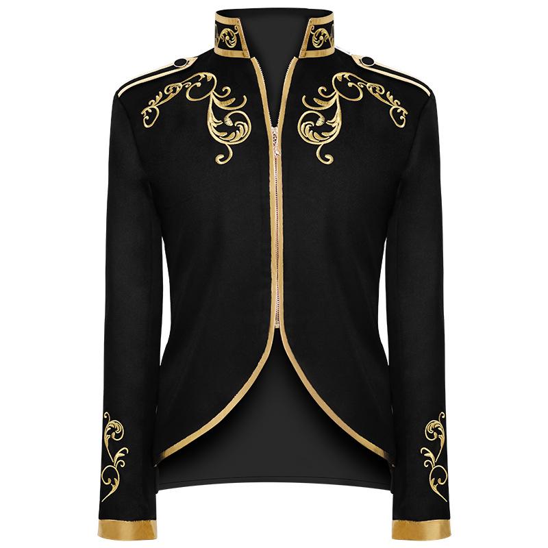 Manzhixin Men's European Court Prince Embroidered Sports Jacket
