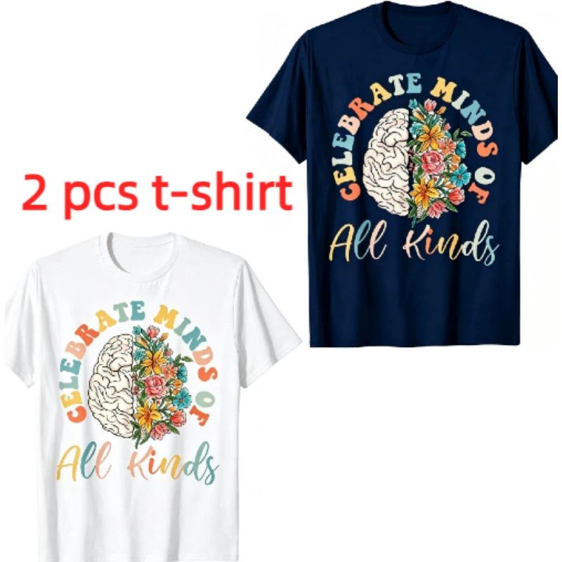 Funny Colorful Letter Plant Flowers Print Kids T-Shirts Summer Fashion Street Outdoor Casual T-shirt Tops for Boy and Girl's Tees Top