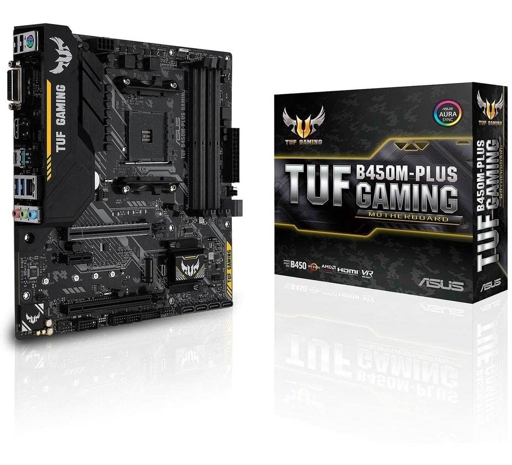 

Материнська плата ASUS AMD B450 AM4 Сумісна TUF GAMING з 3-м поколінням AMD Ryzen B450M-PLUS [MicroATX] [Сумісний процесор]