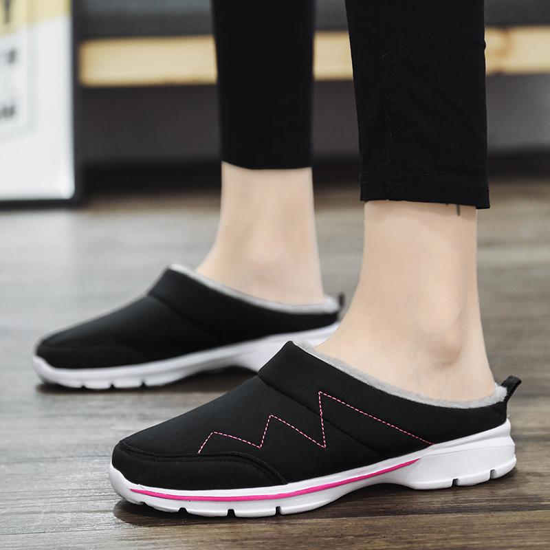 Men Women Plush Slippers Winter Indoor Outdoor Walking Shoes Warm Casual Flats Cotton Shoes Big Size 36-48