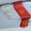 Car Sun Visor Glasses Clip, Magnetic Leather, One-Hand Operation, No-Damage Install, Fits All Vehicles, Eyeglass & Card Holder