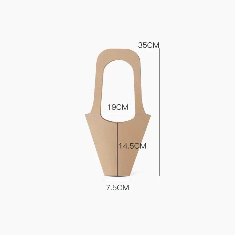 10 Piezas Bolsas de Embalaje para Decoración de Ramo de Flores de Papel Kraft con Asas, Bolsas Sencillas de Papel Kraft Marrón para Ramo de Flores de Boda