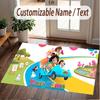 Custom Name Text Crystal Velvet Rug,Cleo & Cuquín Soft Plush Decorative Non Slip Floor Carpet